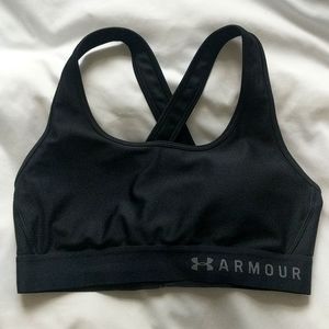 Under Armour Mid Crossback Compression Sports Bra Size M with removable padding